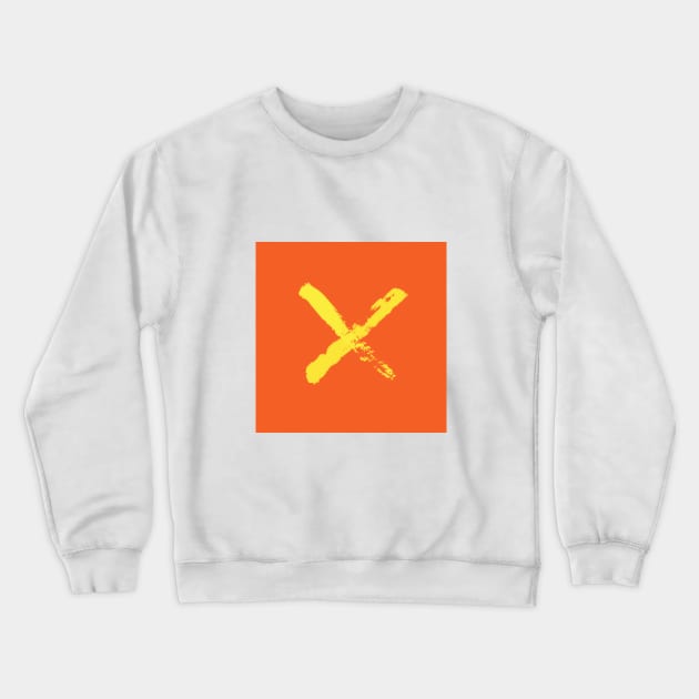 Painted brush stroke, two crossed wide lines. Print. Crewneck Sweatshirt by BumbleBambooPrints